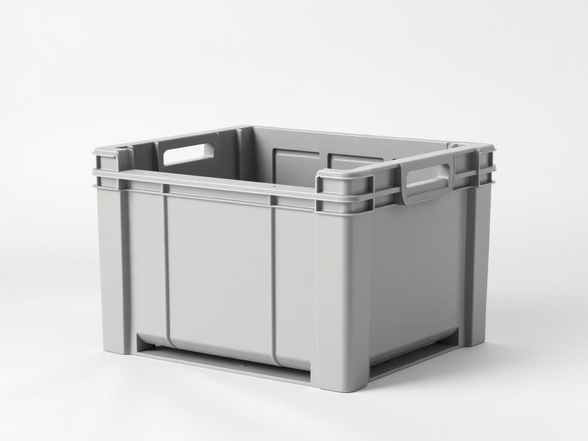 Faltbox FB 64/32 – grauer Stapel- und Eurobehälter aus Kunststoff